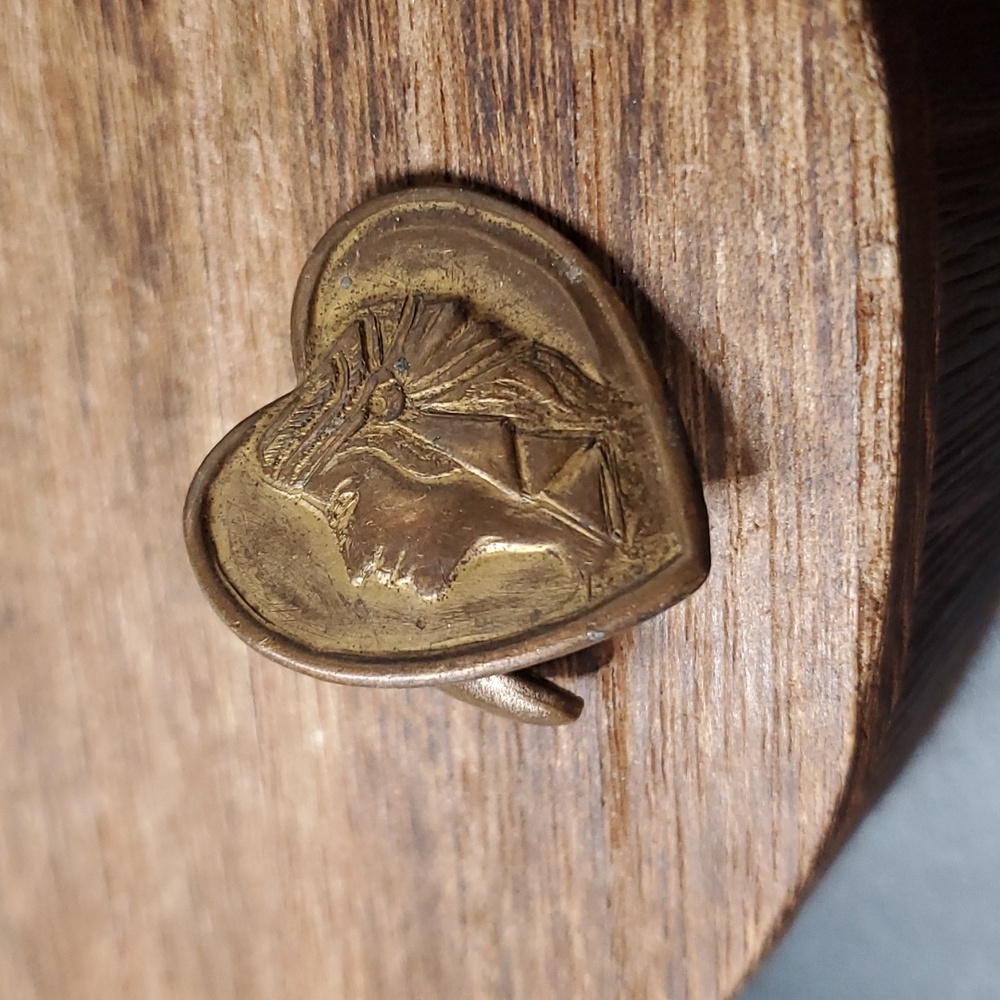 Victorian‎ cufflink Egyptian brass very old piece collectible heirloom estate